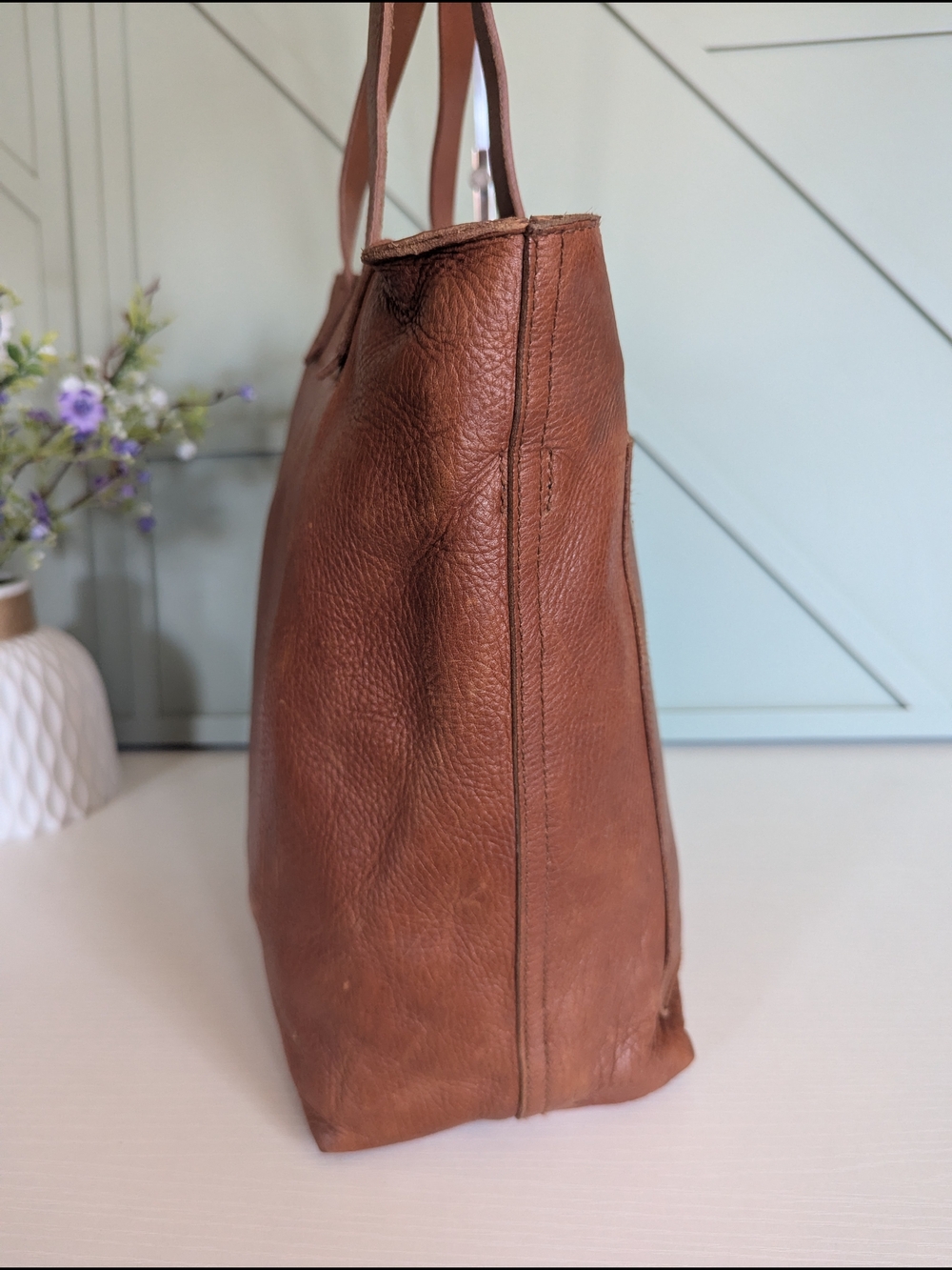 Madewell Brown Leather Tote Bag - Picture 5 of 11